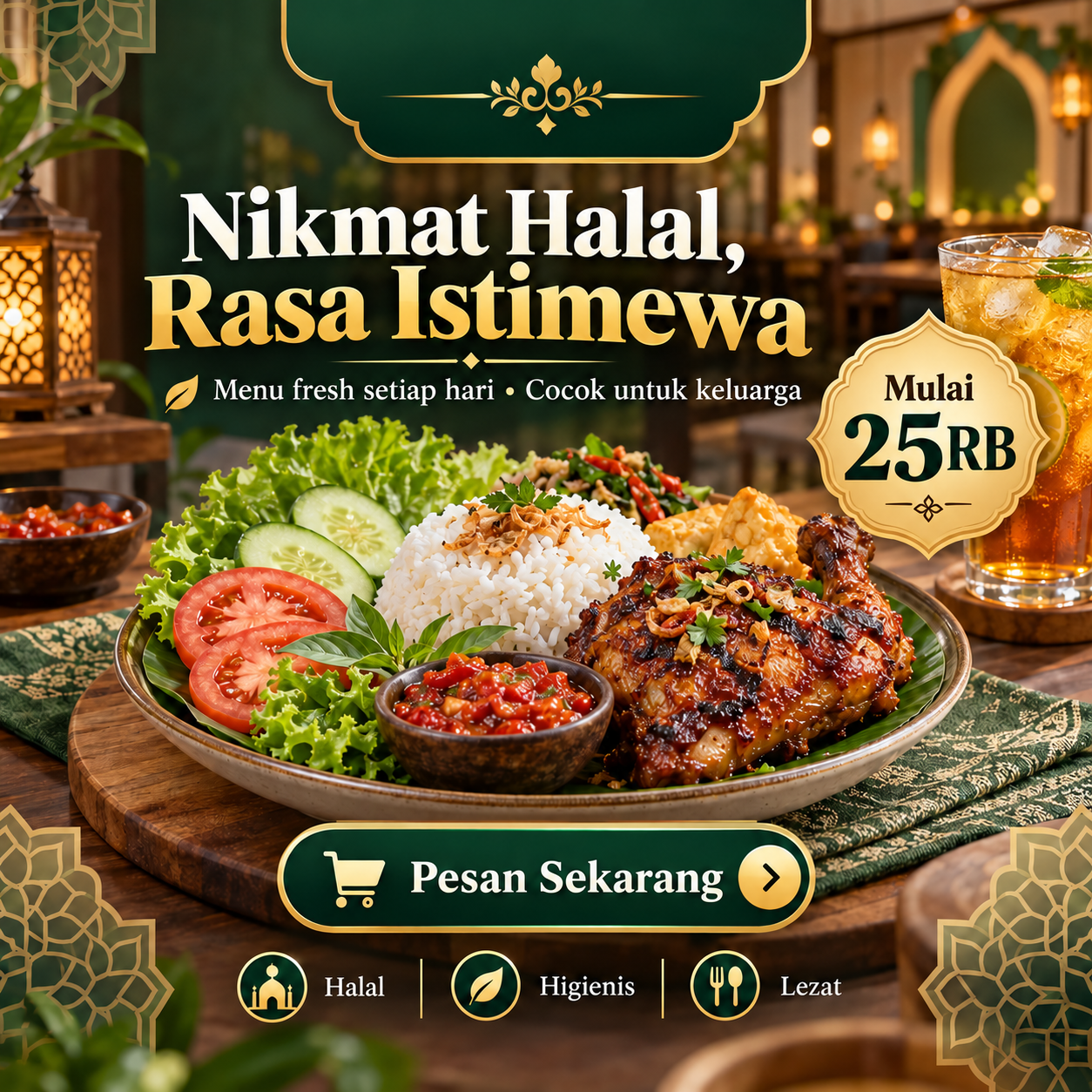 Makanan halal lezat dan fresh